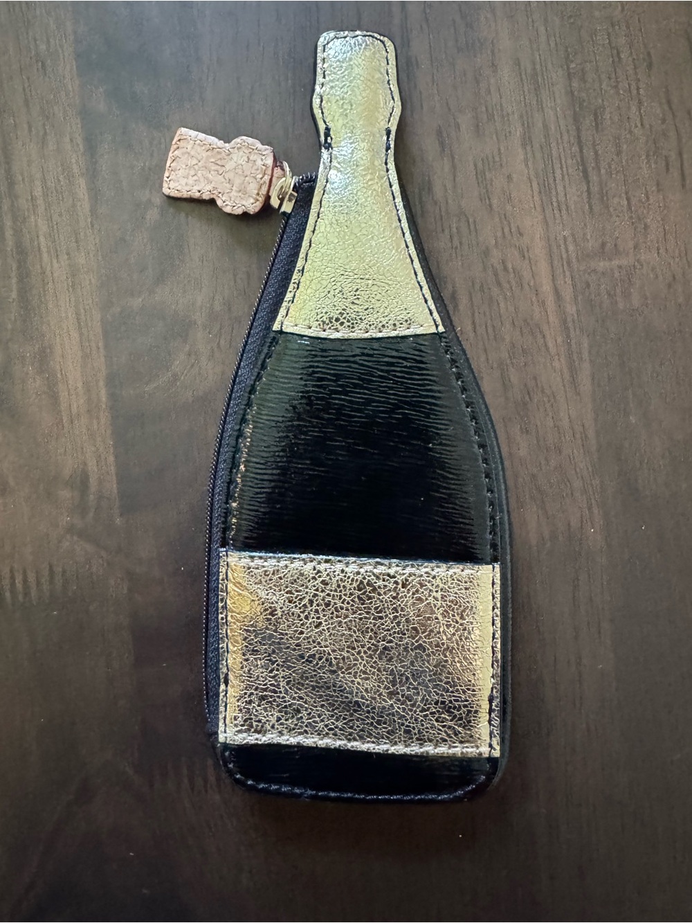 kate spade Black and Gold Champagne Bottle Coin pouch - Picture 5 of 7